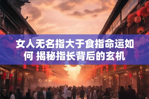 女人无名指大于食指命运如何 揭秘指长背后的玄机