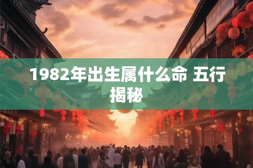 1982年出生属什么命 五行揭秘