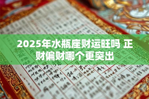 2025年水瓶座财运旺吗 正财偏财哪个更突出