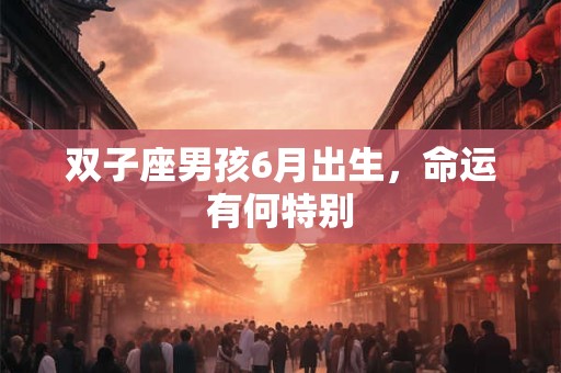 双子座男孩6月出生，命运有何特别