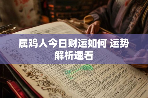 属鸡人今日财运如何 运势解析速看