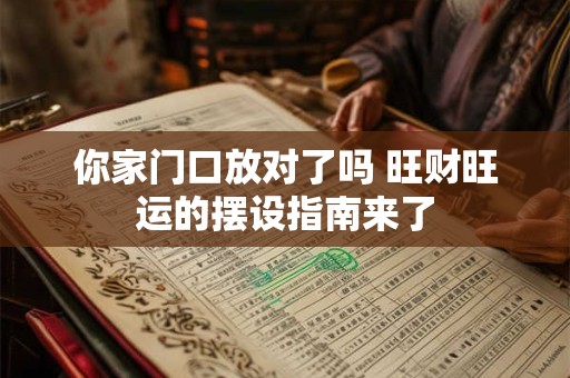 你家门口放对了吗 旺财旺运的摆设指南来了