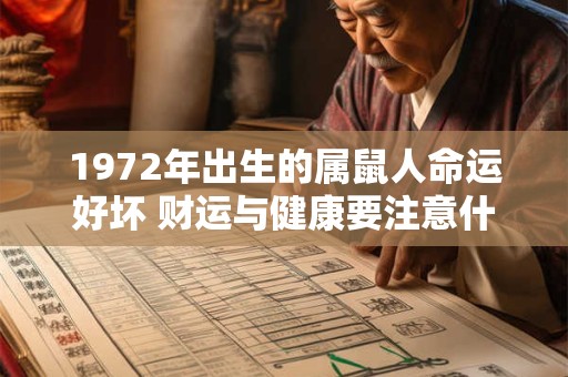 1972年出生的属鼠人命运好坏 财运与健康要注意什么