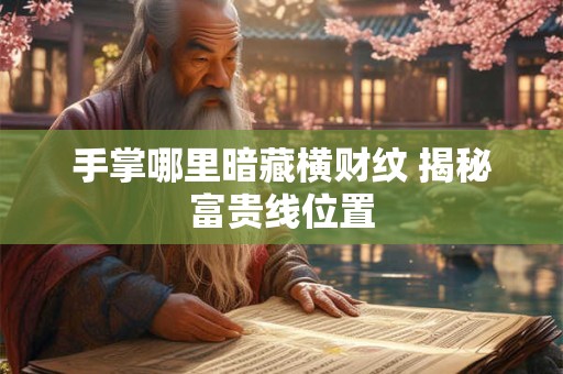手掌哪里暗藏横财纹 揭秘富贵线位置