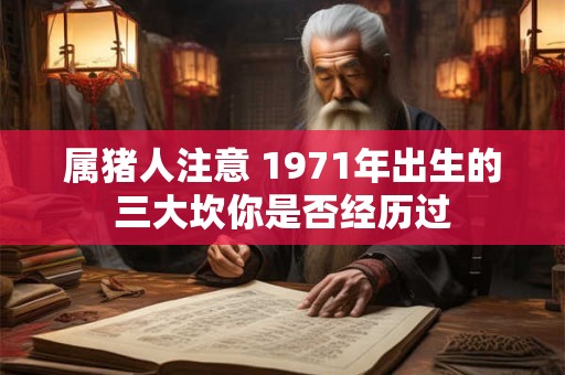 属猪人注意 1971年出生的三大坎你是否经历过