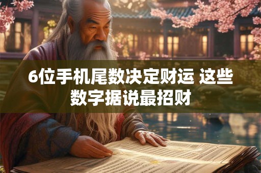 6位手机尾数决定财运 这些数字据说最招财 6位手机尾数决定财运 这些数字据说最招财