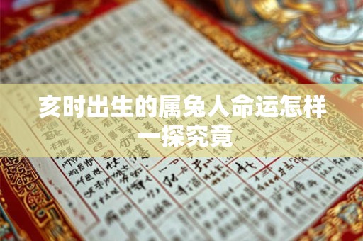 亥时出生的属兔人命运怎样 一探究竟