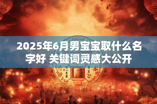 2025年6月男宝宝取什么名字好 关键词灵感大公开