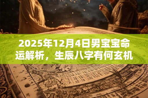 2025年12月4日男宝宝命运解析，生辰八字有何玄机