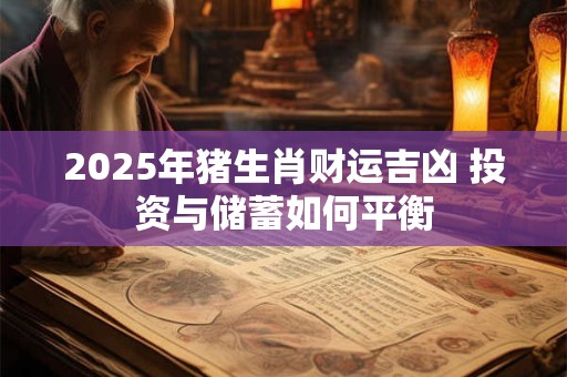 2025年猪生肖财运吉凶 投资与储蓄如何平衡