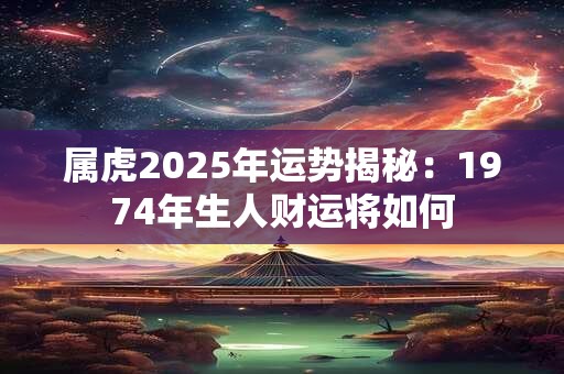 详细阅读:属虎2025年运势揭秘:1974年生人财运将如何 属虎2025年运势揭秘:1974年生人财运将如何
