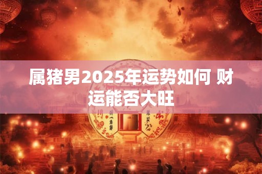 属猪男2025年运势如何 财运能否大旺