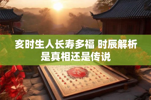 亥时生人长寿多福 时辰解析是真相还是传说