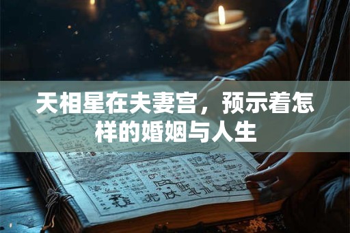 天相星在夫妻宫，预示着怎样的婚姻与人生