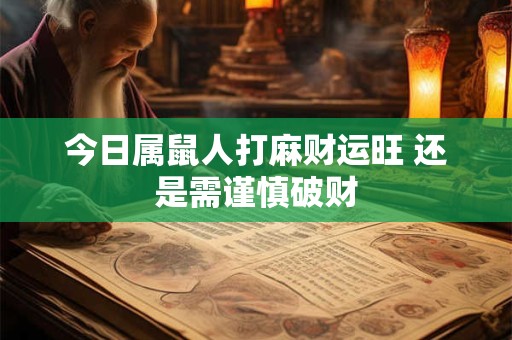今日属鼠人打麻财运旺 还是需谨慎破财