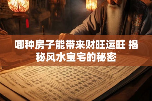 哪种房子能带来财旺运旺 揭秘风水宝宅的秘密