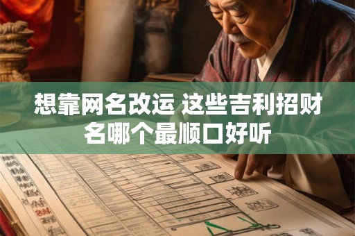 想靠网名改运 这些吉利招财名哪个最顺口好听