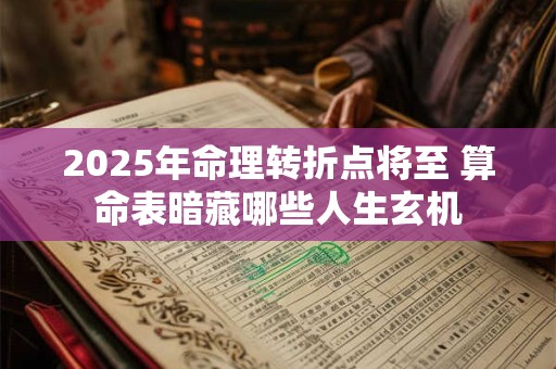 2025年命理转折点将至 算命表暗藏哪些人生玄机