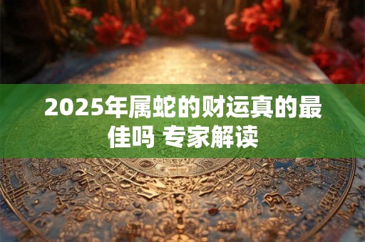 2025年属蛇的财运真的最佳吗 专家解读