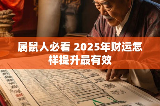 属鼠人必看 2025年财运怎样提升最有效