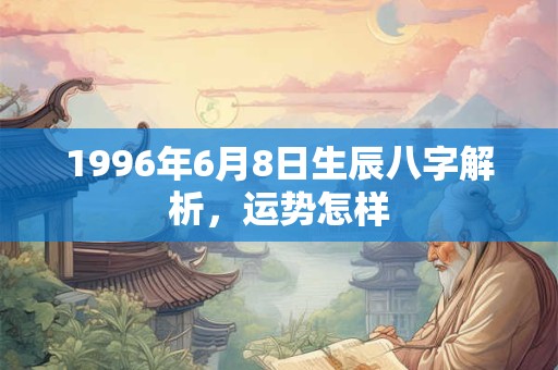 1996年6月8日生辰八字解析，运势怎样