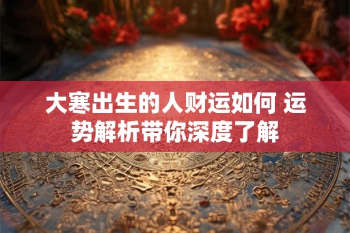 大寒出生的人财运如何 运势解析带你深度了解