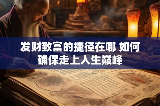 发财致富的捷径在哪 如何确保走上人生巅峰