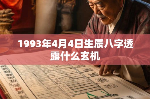 1993年4月4日生辰八字透露什么玄机
