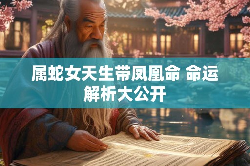 属蛇女天生带凤凰命 命运解析大公开