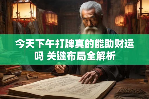 今天下午打牌真的能助财运吗 关键布局全解析