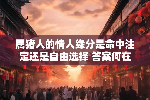 详细阅读:属猪人的情人缘分是命中注定还是自由选择 答案何在 属猪人的情人缘分是命中注定还是自由选择 答案何在