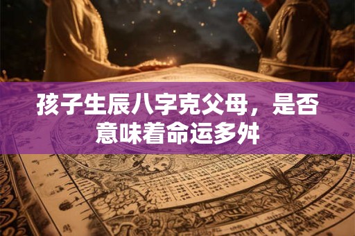孩子生辰八字克父母，是否意味着命运多舛