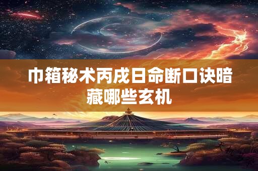 巾箱秘术丙戌日命断口诀暗藏哪些玄机