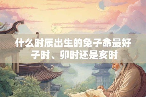 什么时辰出生的兔子命最好 子时、卯时还是亥时
