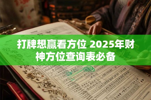 打牌想赢看方位 2025年财神方位查询表必备