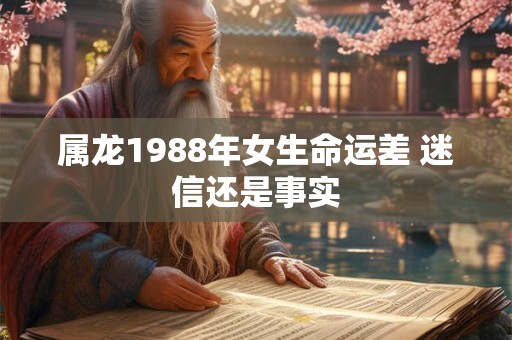 详细阅读:属龙1988年女生命运差 迷信还是事实 属龙1988年女生命运差 迷信还是事实