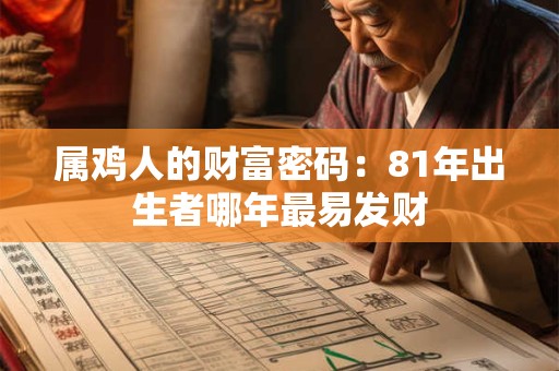 属鸡人的财富密码：81年出生者哪年最易发财