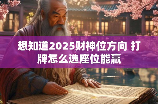 想知道2025财神位方向 打牌怎么选座位能赢