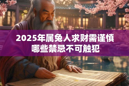 2025年属兔人求财需谨慎 哪些禁忌不可触犯