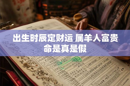 出生时辰定财运 属羊人富贵命是真是假