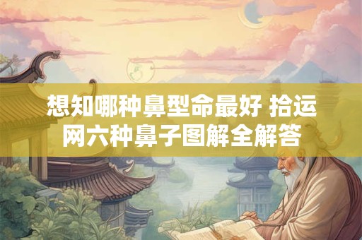 想知哪种鼻型命最好 拾运网六种鼻子图解全解答