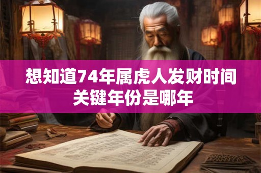 想知道74年属虎人发财时间 关键年份是哪年