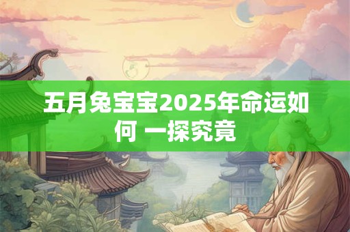 五月兔宝宝2025年命运如何 一探究竟