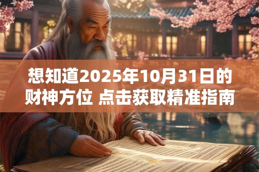 想知道2025年10月31日的财神方位 点击获取精准指南