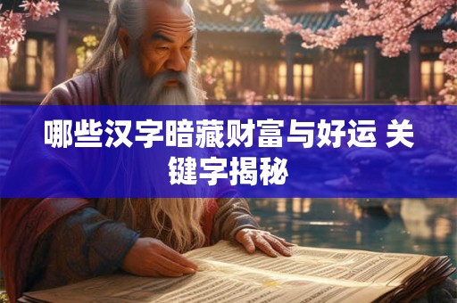 哪些汉字暗藏财富与好运 关键字揭秘