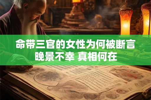 命带三官的女性为何被断言晚景不幸 真相何在