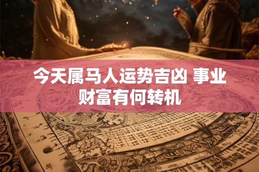 今天属马人运势吉凶 事业财富有何转机