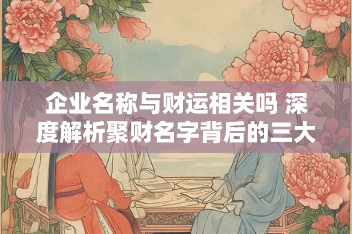 企业名称与财运相关吗 深度解析聚财名字背后的三大逻辑