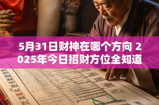 5月31日财神在哪个方向 2025年今日招财方位全知道