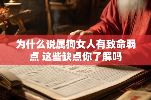 为什么说属狗女人有致命弱点 这些缺点你了解吗